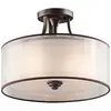 Image de Elstead Lighting, Plafonnier, Lacey plafonnier E27 triple mission bronze clair Umbra, couleur terre, métal givré (E27)