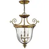 Image de Elstead Lighting, Suspension, Cambridge Lampe à suspendre E14 triple 60cm Laiton bruni (E14)