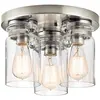 Image de Elstead Lighting, Plafonnier, Brinley plafonnier E27 triple nickel brossé (E27)