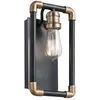 Image de Elstead Lighting, Éclairage d'extérieur, Imahn Applique E27 Noir et laiton naturel (E27, IP20)