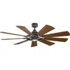 Image de Elstead Lighting Gentry ventilateur de plafond silencieux avec lumière LED Ø165cm DC-moteur bois + télécommande, Ventilateur, Argent