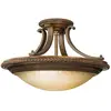 Image de Elstead Lighting, Plafonnier, Kelham Hall Plafonnier E27 double 29cm Florence or, bronze britannique (E27)
