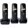 Image de Panasonic KX-TG1613 - Téléphone sans fil avec ID d'appelant - DECT - noir + 2 combinés supplémentaires