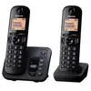 Image de Panasonic KX-TGC222 - Téléphone sans fil - système de répondeur avec ID d'appelant/appel en instance - DECT\GAP - (conférence) à trois capacité d'appel - noir + combiné supplémentaire
