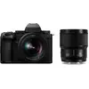 Image de Panasonic Lumix S5 Mark II X + S 20-60mm f3,5-5,6 + S 50mm f1,8 (20 - 60 mm, 24.20 Mpx, Plein format), Appareil photo, Noir