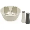 Image de Joseph Joseph Set cadeau Serve it Set à salade avec Mill Moulins, Saladier + bol, Argent, Gris, Multicolore, Beige
