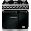 Image de Piano De Cuisson Gaz Falcon Deluxe 900 F900dxdfbl/cm-eu Noir Chrome / Grilles Mates