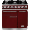 Image de Piano De Cuisson Gaz Falcon Deluxe 900 F900dxdfrd/nm-eu Rouge Cerise Nickel / Grilles Mates