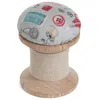 Image de Pique aiguille en forme de bobine motif Mercerie - 5.5 x 5.5 x 8cm - Distrifil(...) - Ecru