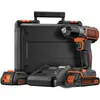 Image de Black & Decker, Perceuse + Visseuses sans fil, Perceusevisseuse sans fil 18V Autosense, 2 batteries (Perceuse-visseuse)