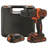 Image de Black & Decker BDCHD18KB Perceuse-visseuse sans fil à percussion en coffret avec 2 batteries 1,5 Ah