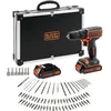 Image de Black+Decker Perceuse Visseuse Sans Fil 18 V Li-Ion Avec Chargeur Bdcdc18Bafc-Qw Avec 80 Accessoires, 2 Batteries 1,5 Ah, 1 Coffret