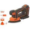 Image de BLACK + DECKER BDCDS18-QW Ponceuse de détail Souris 18 V, Orange, Set de 4 Pièces