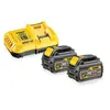 Image de Pack 2 batteries Flexvolt 18V/54V 6Ah/2Ah + 1 chargeur en boite carton - DEWALT - DCB118T2-QW