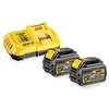 Image de Pack de 2 batteries XR Flexvolt 18V/54V 9Ah/3Ah + chargeur rapide en boite carton DEWALT DCB118X2-QW