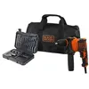 Image de Perceuse a percussion filaire 710W BLACK+DECKER (Livrée en sac de rangement + 32 accessoires) - BEH710SA32-QS