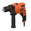 Image de Perceuse à percussion filaire - 500W - BLACK+DECKER - avec poignée latérale - coffret - BEH200K-QS
