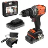 Image de Black & Decker, Perceuse + Visseuses sans fil, Akku-Schlagbohrschrauber, 50Nm, 18V POWERCONNECT, 2x2,0Ah, Koffer (Perceuse-visseuse à percussion)