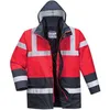 Image de Parka Haute-visibilité Imperméable Traffic S466 Rouge/bleu Marine L