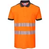 Image de Polo Haute Visibilité Pw3 Manche Courte T180 Noir/orange Xxl