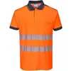 Image de Polo Haute Visibilité Pw3 Manche Courte T180 Bleu/orange Xl