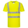 Image de T-shirt Col V Avec Empiècements Latéraux S179 Noir/jaune L