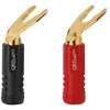 Image de QED Airloc Wide - Connecteur pour haut-parleur - fourchette prise - noir, rouge (pack de 20)