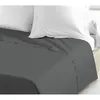 Image de LOVELY HOME Drap Plat 100% coton 180x290 cm gris foncé