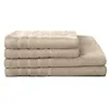 Image de LOVELY HOME Lot de 2 serviettes + 2 draps de douche 100% coton - 50x100 cm / 70x140 cm - Beige lin