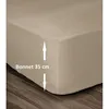 Image de LOVELY HOME Drap Housse 100% Coton 140x190cm - Bonnet 35cm - Beige