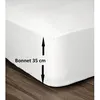 Image de LOVELY HOME Drap Housse 100% Coton 140x190cm - Bonnet 35cm - Blanc