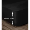 Image de LOVELY HOME Drap Housse 100% Coton 180x200cm - Bonnet 35cm - Noir