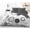 Image de Parure de couette microfibre Audace - 1 housse de couette 220 x 240 cm + 2 taies doreiller 63 x 63 cm - Gris clair