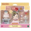 Image de Playset Sylvanian Families La fille chat bicolore et gouter d'anniversaire