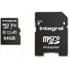 Image de Integral - Carte mémoire flash (adaptateur microSDXC vers SD inclus(e)) - 64 Go - A1 / Video Class V10 / UHS Class 1 / Class10 - microSDXC UHS-I