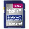 Image de Integral INSDX128G-100V30 CARTE SD 128GB SDXC UHS-1 U3 CL10 V30 JUSQU'À 100MBS EN LECTURE 45MBS EN ÉCRITURE (128 Go, SD, SDXC, U3, UHS-I), Carte mémoire, Noir