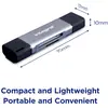 Image de Integral Lecteur Dual Slot SD-Micro SD USB-A et USB-C (USB 3.0, USB 3.1 Gen 1, USB-C, USB-C 3.2 Gen 1), Lecteur de carte mémoire, Noir, Argent