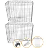 Image de Lot de 2 Paniers de Gabions Argentés en Acier Galvanisé 100 x 80 x 30cm