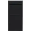 Image de Boîte à Colis Anti-vol Noire XL en Acier 44 x 33 x 15 cm Sécurisé Murale