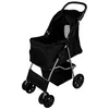 Image de Poussette Noire Pliable pour Chien Chat Animaux de Compagnie - Max 15KG