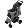 Image de Poussette Grise Pliable pour Chien Chat Animaux de Compagnie - Max 15KG