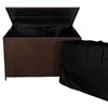 Image de Coffre de Rangement 582 L Rotin Marron Doublure Imperméable Extérieure Jardin
