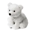 Image de Bouillotte chauffante micro-ondes à graines avec housse peluche - Ours blanc