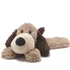 Image de Bouillotte chauffante micro-ondes à graines avec housse peluche - Chien marron