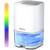 Image de Déshumidificateur Peltier 1L Pro Breeze - Mini Déshumidificateur d'air portable & compact - Absorbeur d'humidité et de moisissure, lumières LED et Minuterie de 4 heures - Blanc