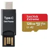 Image de SanDisk Extreme carte mémoire Micro SDXC 128 Go A2 Classe 10 U3 V30 vitesse de lecture 190Mo/s ,écriture 90Mo/s lecteur MICRO SDXC TYPC C inclus
