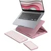 Image de Kit de télétravail Clavier sans fil Azerty Logitech Casa Pop-Up Desk Rose + Support + Pavé tactile