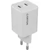 Image de Canyon Adaptateur chargeur CU45CC GaN 45W 2xPD EU White (45 W, 2 ports), Chargeur USB, Blanc
