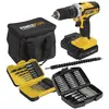 Image de Powerplus, Perceuse + Visseuses sans fil, Perceuse-visseuse à percussion 20V 40Nm -incl. 2 batteries 20V 2.0Ah et chargeur - 53 Acc. (Perceuse à percussion)