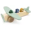Image de Avion en Bois naturel et bleu Animaux